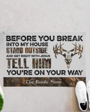 Before You Break Into My House Stand Outside Doormat 22.5" x 15" aos-doormat-22-5x15-lifestyle-front-06