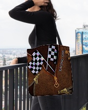 Racing Leather Pattern Print V2 All-over Tote aos-all-over-tote-lifestyle-front-05