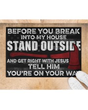 Firefighter Jesus Before You Break Into My House Doormat 22.5" x 15" aos-doormat-22-5x15-lifestyle-front-05