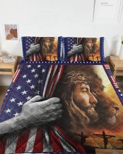 Jesus And Lion The Perfect Combination Queen Quilt Bed Set aos-queen-quilt-bed-set-lifestyle-front-04a