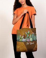 Pot Head Leather Pattern Print All-over Tote aos-all-over-tote-lifestyle-front-06