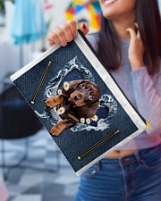 Dachshund Daisy Zip Pouch Accessory Pouch - Large aos-accessory-pouch-12-5x8-5-lifestyle-front-03