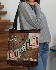 Custom Name Counselor Love Inspire All-over Tote aos-all-over-tote-lifestyle-front-09