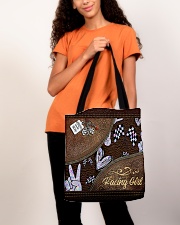 Racing Girl Leather Pattern Print All-over Tote aos-all-over-tote-lifestyle-front-06