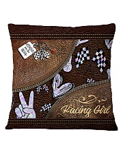 Racing Girl Leather Pattern Print Square Pillowcase tile