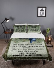 Personalized Trucker My Queen Forever Queen Quilt Bed Set aos-queen-quilt-bed-set-lifestyle-front-03