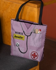Personalized Nurse Shirt Pink All-over Tote aos-all-over-tote-lifestyle-front-02
