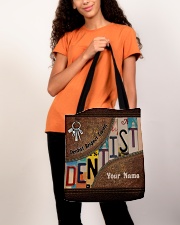 Custom Name Dentist Respect Caring Courage All-over Tote aos-all-over-tote-lifestyle-front-06