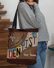 Custom Name Dentist Respect Caring Courage All-over Tote aos-all-over-tote-lifestyle-front-09