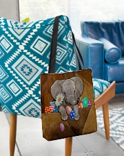 Lovely Elephant Easter Day Leather Pattern Print All-over Tote aos-all-over-tote-lifestyle-front-01