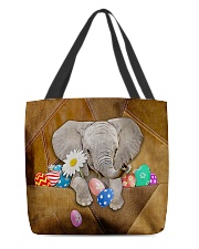 Lovely Elephant Easter Day Leather Pattern Print All-over Tote back
