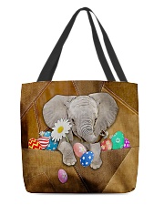 Lovely Elephant Easter Day Leather Pattern Print All-over Tote front