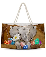 Lovely Elephant Easter Day Leather Pattern Print Weekender Tote tile