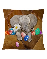 Lovely Elephant Easter Day Leather Pattern Print Square Pillowcase tile