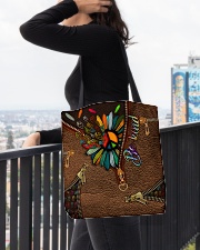 Sign Language Be Kind Flower Bag All-over Tote aos-all-over-tote-lifestyle-front-05