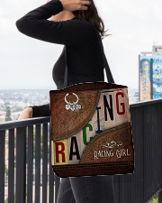 Racing Leather Pattern Print All-over Tote aos-all-over-tote-lifestyle-front-05
