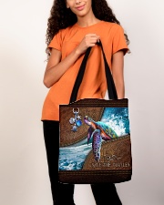 Love Turtles Leather Pattern Print All-over Tote aos-all-over-tote-lifestyle-front-06