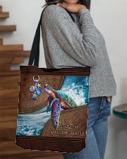 Love Turtles Leather Pattern Print All-over Tote aos-all-over-tote-lifestyle-front-09