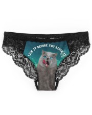 3D Printed Cat Lick It Before You Stick It Women's Lace Panties front