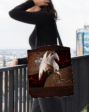 Dragon Leather Pattern Print AllOver Tote All-over Tote aos-all-over-tote-lifestyle-front-05