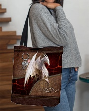 Dragon Leather Pattern Print AllOver Tote All-over Tote aos-all-over-tote-lifestyle-front-09