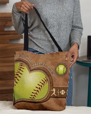 Eat Sleep Softball Repeat Leather Pattern Print All-over Tote aos-all-over-tote-lifestyle-front-10
