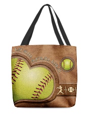 Eat Sleep Softball Repeat Leather Pattern Print All-over Tote back