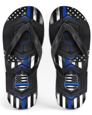 Police Blue Flag Pattern Flip Flops Women's Flip Flops front