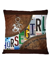 Horse Girl leather pattern print Square Pillowcase tile