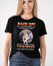 Staffordshire Terrier Back Off Classic T-Shirt apparel-classic-tshirt-lifestyle-front-101