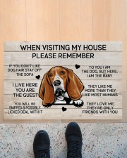 Basset Hound I Keep Doormat 22.5" x 15" aos-doormat-22-5x15-lifestyle-front-10