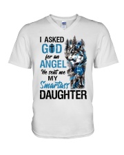 My Smartass Daughter V-Neck T-Shirt tile