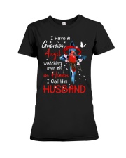 I Have Guardian Angel Watching Over Me In Heaven I Call Him HUSBAND Premium Fit Ladies Tee tile