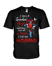 I Have Guardian Angel Watching Over Me In Heaven I Call Him HUSBAND V-Neck T-Shirt tile