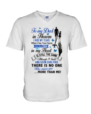 To My Dad In Heaven I Hide My Tears V-Neck T-Shirt tile