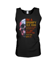 Grumpy Old Man Skull Unisex Tank tile