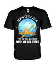 Sloth Kayak Team V-Neck T-Shirt tile