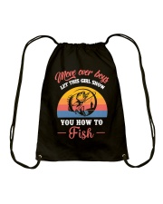 Move Over Boys Fishing Girl Drawstring Bag tile