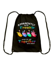 Apparently we're Trouble 4 Drawstring Bag tile