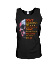Don't underestimate me Skull Unisex Tank tile