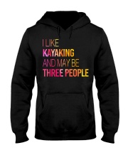 Kayaking and may be three people Hooded Sweatshirt tile