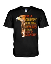 Grumpy Old Man Eagle V-Neck T-Shirt tile