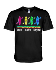 Live Love Kayak V-Neck T-Shirt tile