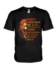 Don't Underestimate me Lions V-Neck T-Shirt tile
