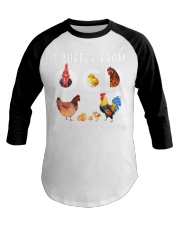 Chicken OCD Baseball Tee tile