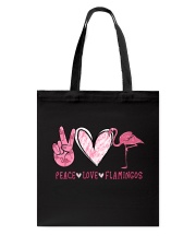 Flamingos Peace Love hh Tote Bag tile