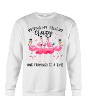 Driving my husband crazy one Flamingo at a time Crewneck Sweatshirt tile