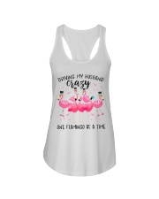 Driving my husband crazy one Flamingo at a time Ladies Flowy Tank tile