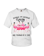 Driving my husband crazy one Flamingo at a time Youth T-Shirt tile