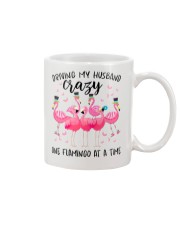 Driving my husband crazy one Flamingo at a time Mug tile